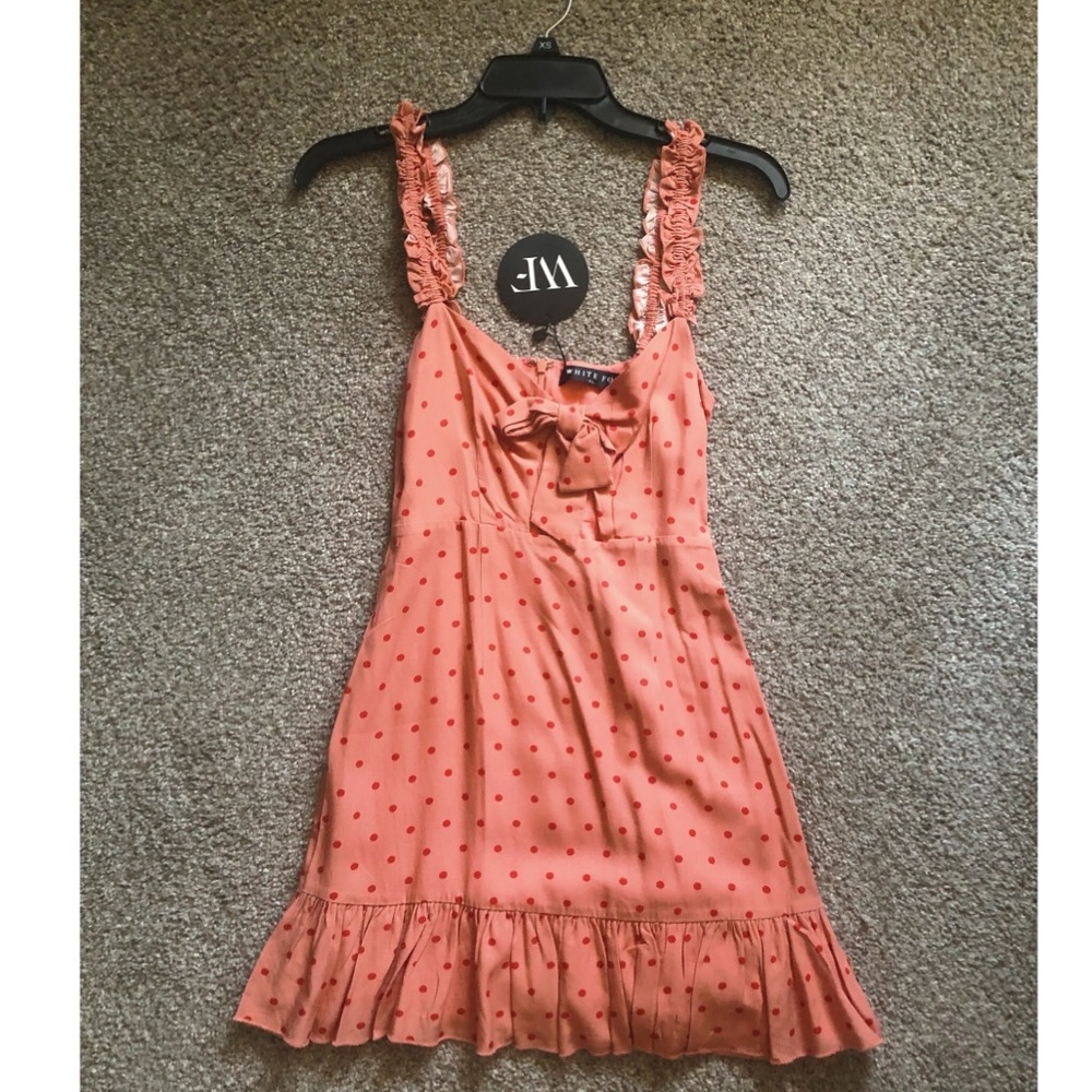 White Fox Peach Feelin’ Fine Spot Dress Size XS 0